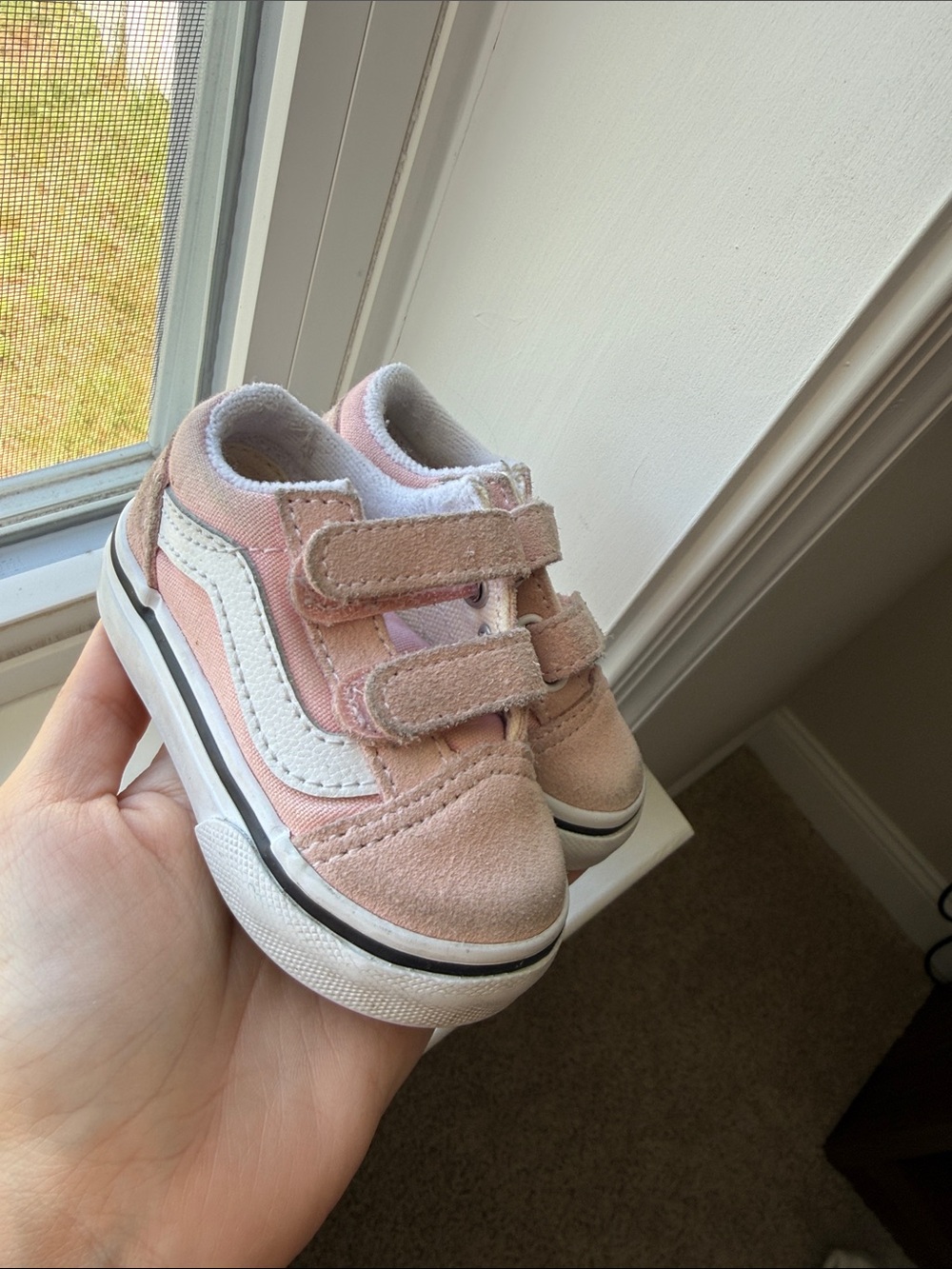 VANS Kids Pink Slip-On Velcro Skate Sneakers